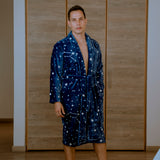 Flannel Fleece Lifting Robe Constellations Print
