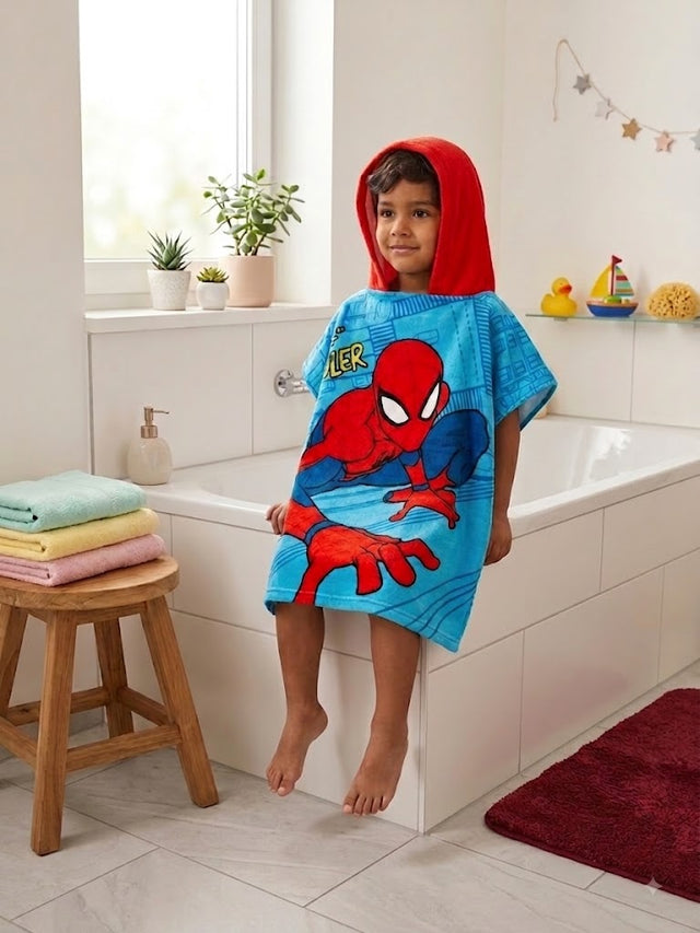 Poncho Toalla Infantil Spiderman