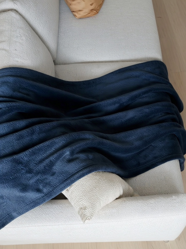 Cobijas TRU Flannel Fleece Azul