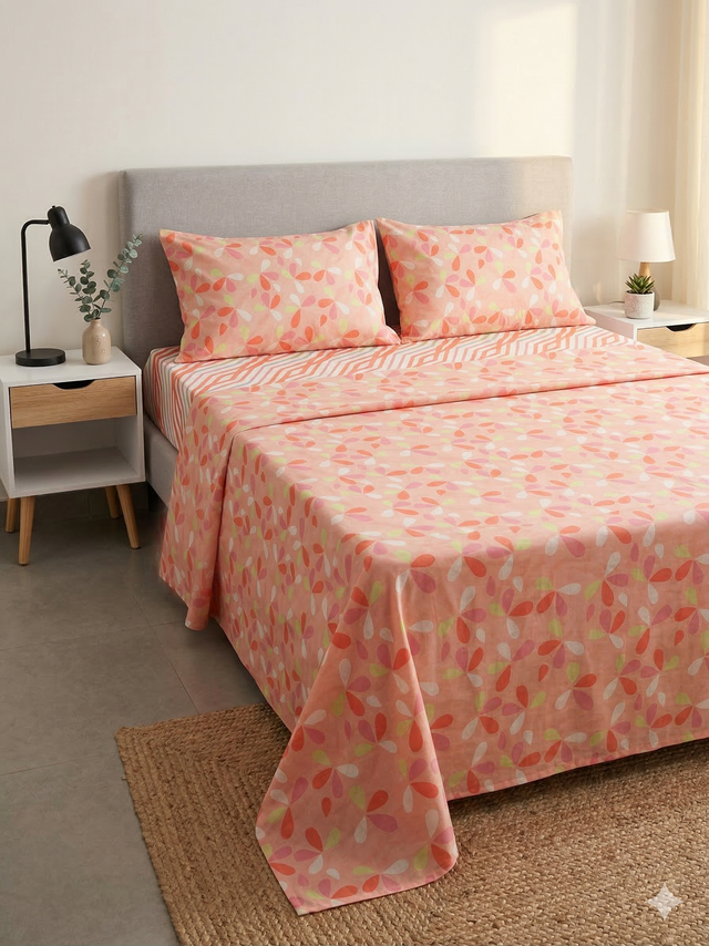 Juego de Sábanas 144 Hilos Coral